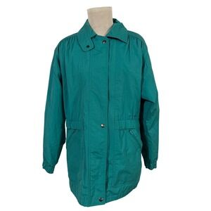 London Fog Vintage Teal Green Utility Jacket Women's Medium 90s Gorpcore Outdoor